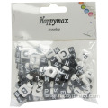 Assorted enamel alphabet letter beads cube